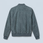 Men's Gray Suede Bomber Jacket – Premium Casual Leather Jacket