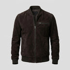 Men’s BlackShadow Suede Bomber Jacket – Premium Black Casual Style