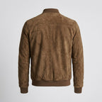 Classic Brown Suede Men’s Leather Bomber Jacket – Timeless Aviator Style