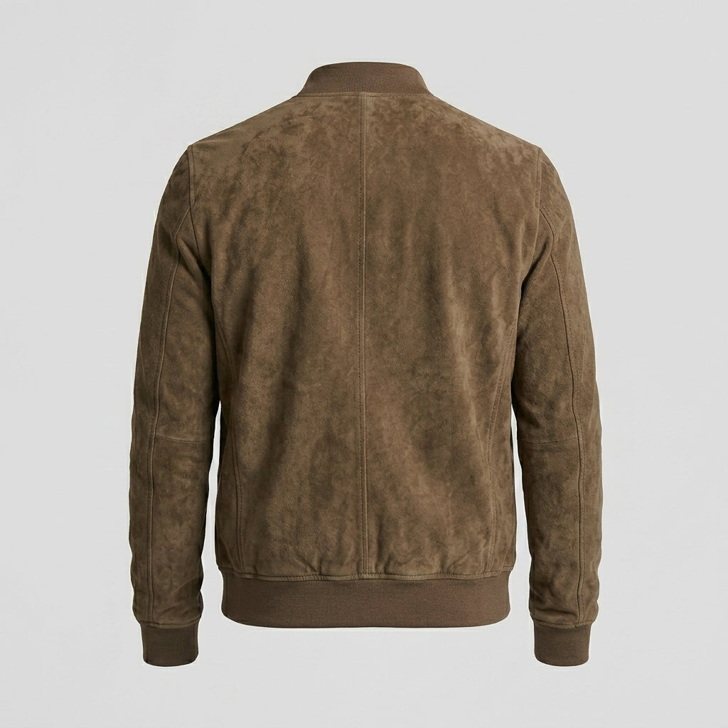 Men’s Classic Vintage Brown Suede Biker Jacket – Retro Moto Style