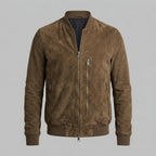 Men’s Classic Vintage Brown Suede Biker Jacket – Retro Moto Style