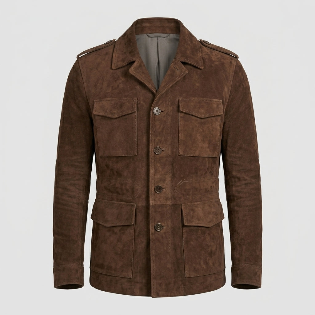 Men’s Suede Blazer Jacket – Genuine Luxury Casual Coat