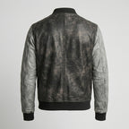 Men’s Distressed Leather Varsity Baseball Jacket – Vintage Letterman Style