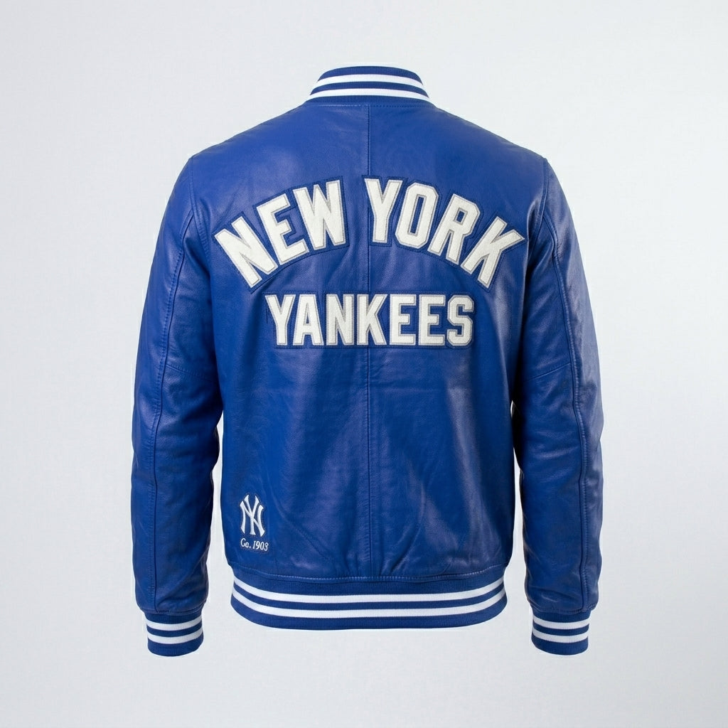 Men’s NY Yankees Letterman Varsity Leather Jacket – Premium Baseball Jacket