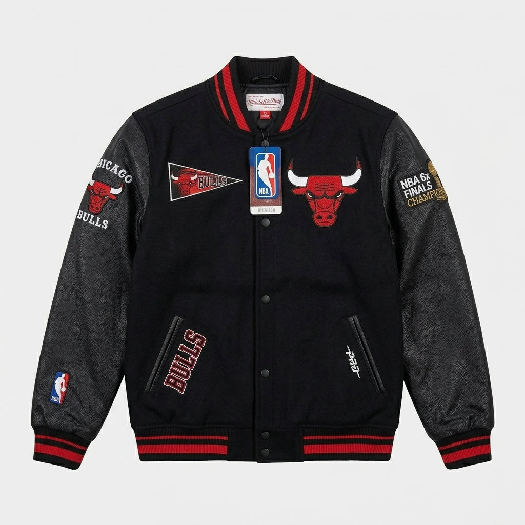 Chicago Bulls Men’s Varsity Wool Leather Jacket – Premium Letterman Style