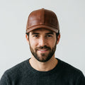 Caps Club Brown Genuine Leather Baseball Cap – Premium Six Panel Hat