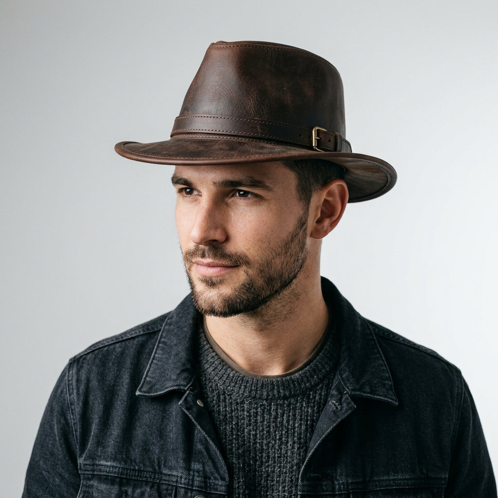 Canyonland Dark Brown Leather Outback Hat