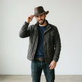 Scippis Fitzroy Distressed Brown Leather Hat with Braided Band & Metal Buckle