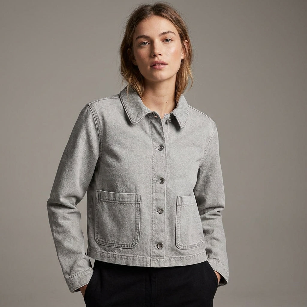 Light Grey Boxy Denim Jacket