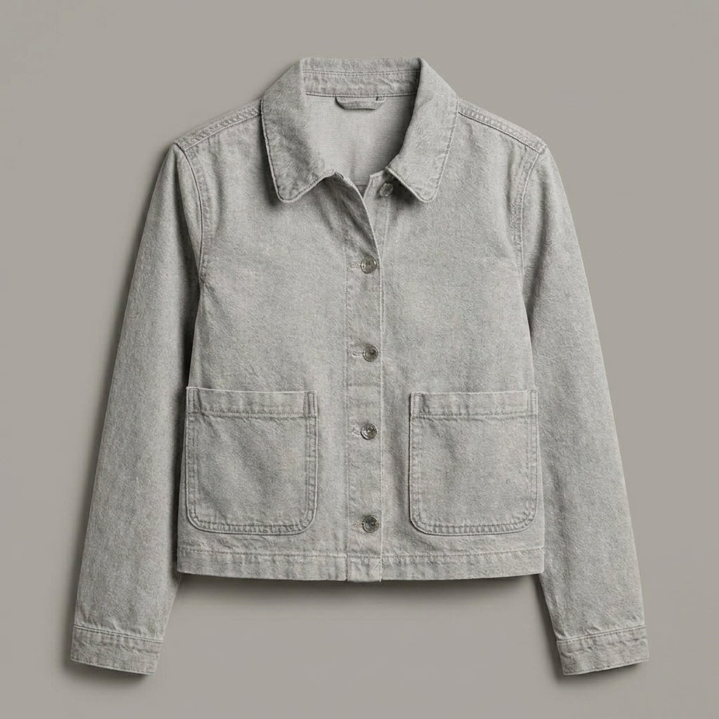 Light Grey Boxy Denim Jacket