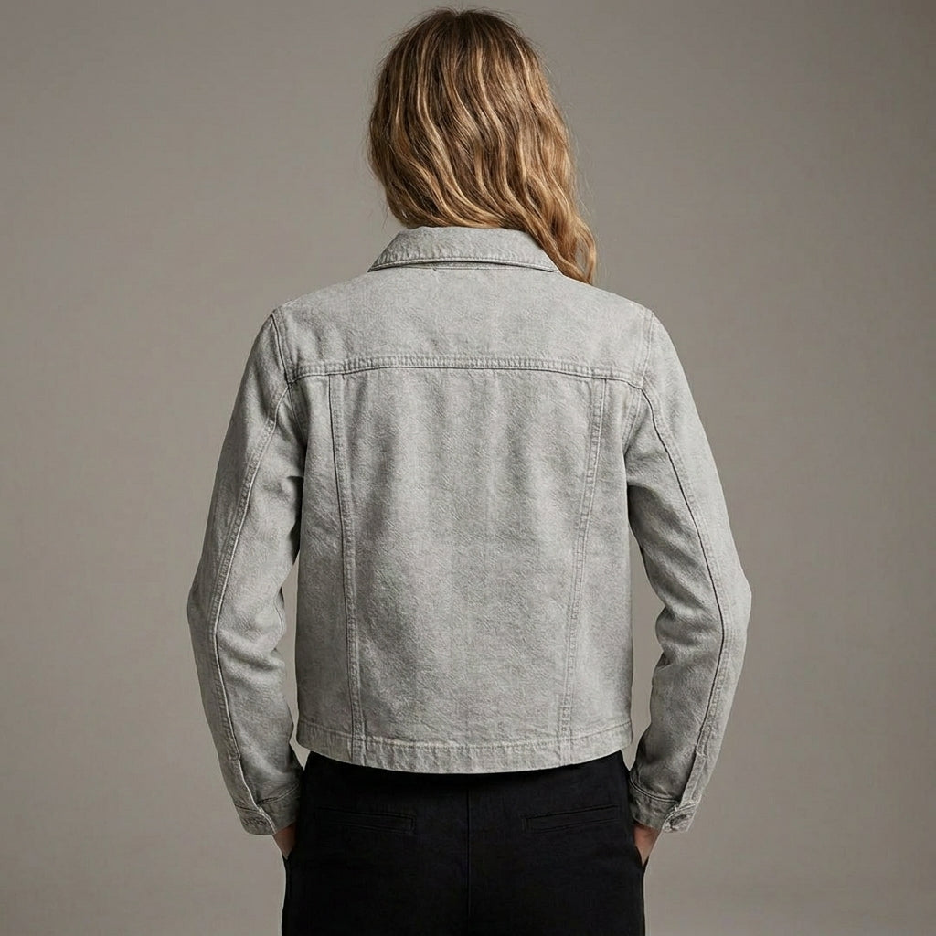 Light Grey Boxy Denim Jacket