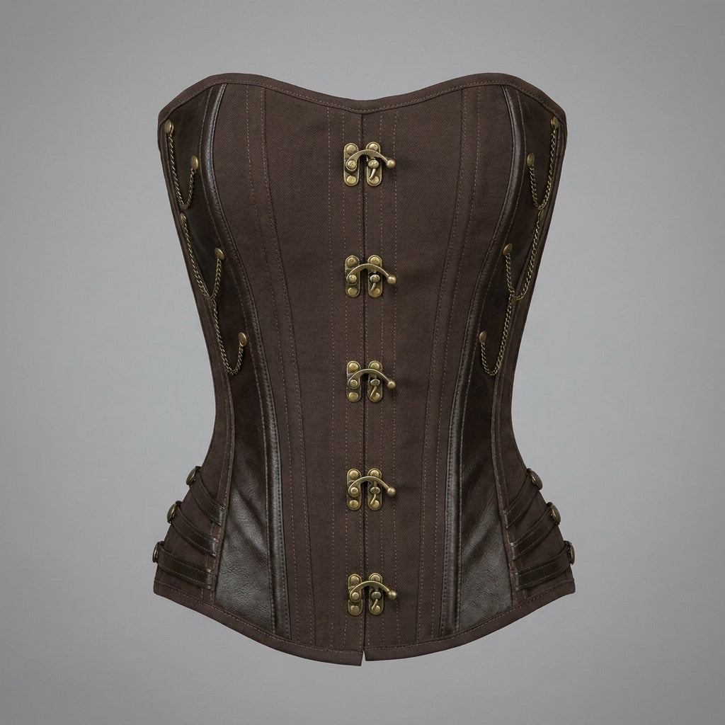 Luxury Genuine Leather Overbust Corset Top