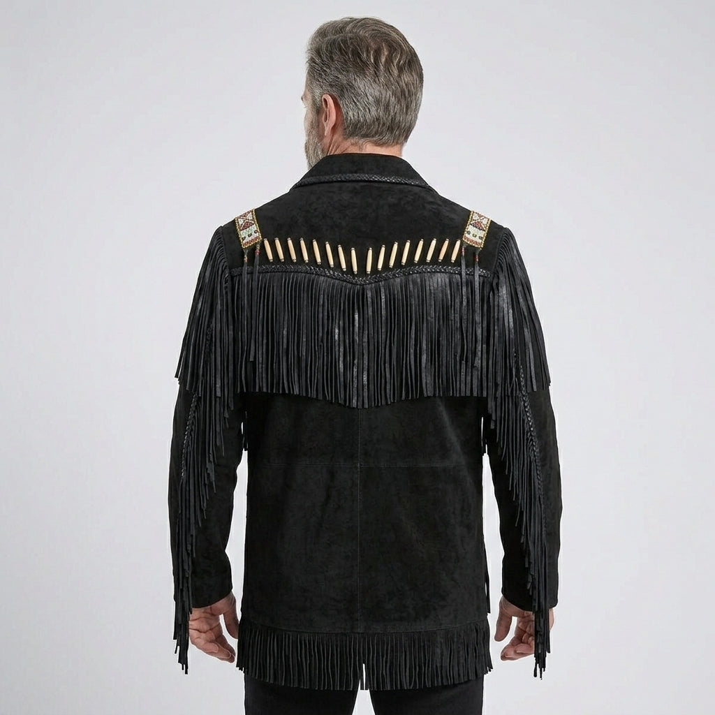 Men’s Black Suede Cowboy Leather jacket