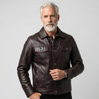 Men’s Classic Leather Harrington Jacket