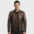 Men’s Union Jack Cafe Racer Leather Jacket