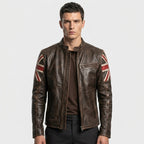 Men’s Union Jack Cafe Racer Leather Jacket
