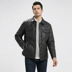 Men’s Black Quilted Lambskin Leather Jacket