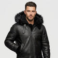Men’s Black Hooded Bomber Jacket