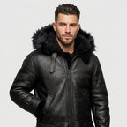 Men’s Black Hooded Bomber Jacket