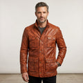 Men’s Light Brown Field Leather Jacket