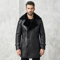 Men’s Black Shearling Long Trench Coat