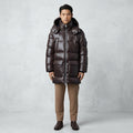 Men’s Distressed Brown Leather Trench Coat – Vintage Longline Style