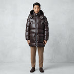 Men’s Distressed Brown Leather Trench Coat – Vintage Longline Style
