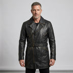 Men’s Black Leather Motorcycle Coat