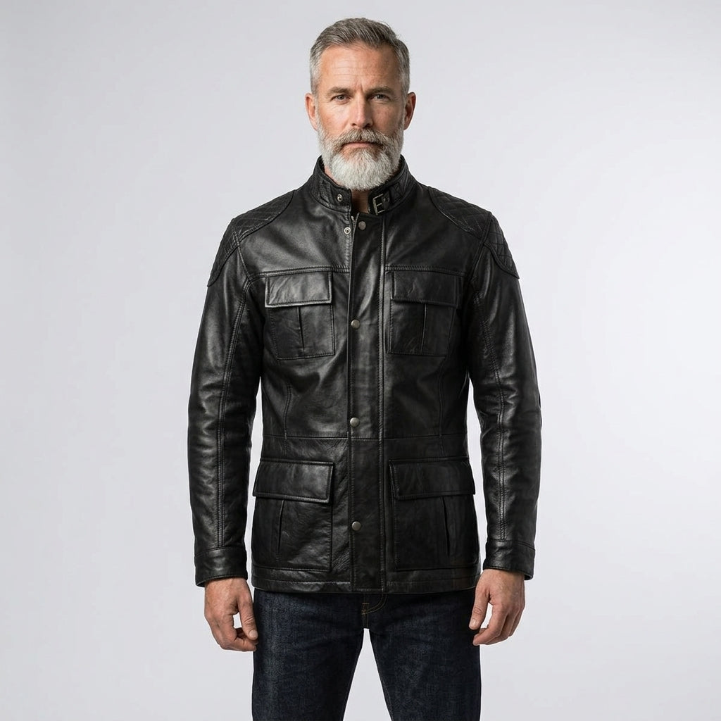 Men’s Exclusive Black Leather Coat