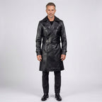 Men’s Premium Cowhide Leather Trench Coat