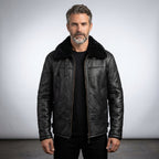 Men’s Aviator Bomber Leather Jacket – Classic Pilot Flight Style