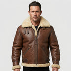 Men’s Shearling Fur Aviator Leather Jacket