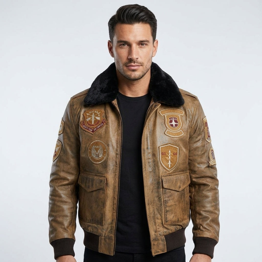 Men’s Aviator Flying Pilot Bomber Jacket