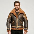 Men’s B3 Aviator Shearling Jacket – Classic Bomber Leather Flight Coat