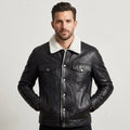 Men’s B3 Aviator Shearling Leather Trucker Jacket – Vintage Flight Style
