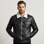 Men’s B3 Aviator Shearling Leather Trucker Jacket – Vintage Flight Style