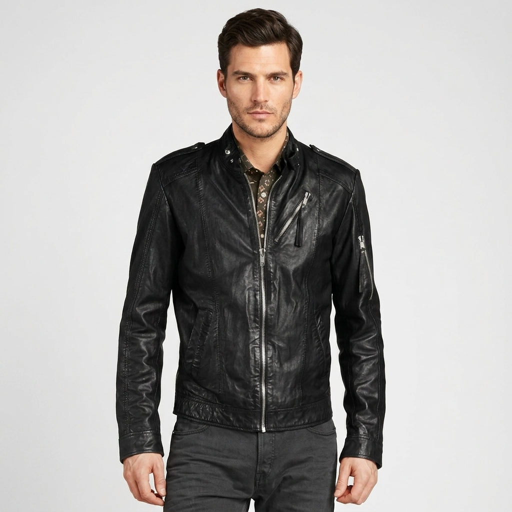 Men’s Classic Black Leather Jacket