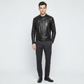 Men’s Black Retro Moto Leather Riding Jacket