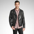 Men’s Modern Black Leather Jacket – Slim Fit Contemporary Style