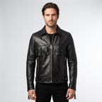 Men’s Handmade Black Western Fringe Leather Jacket