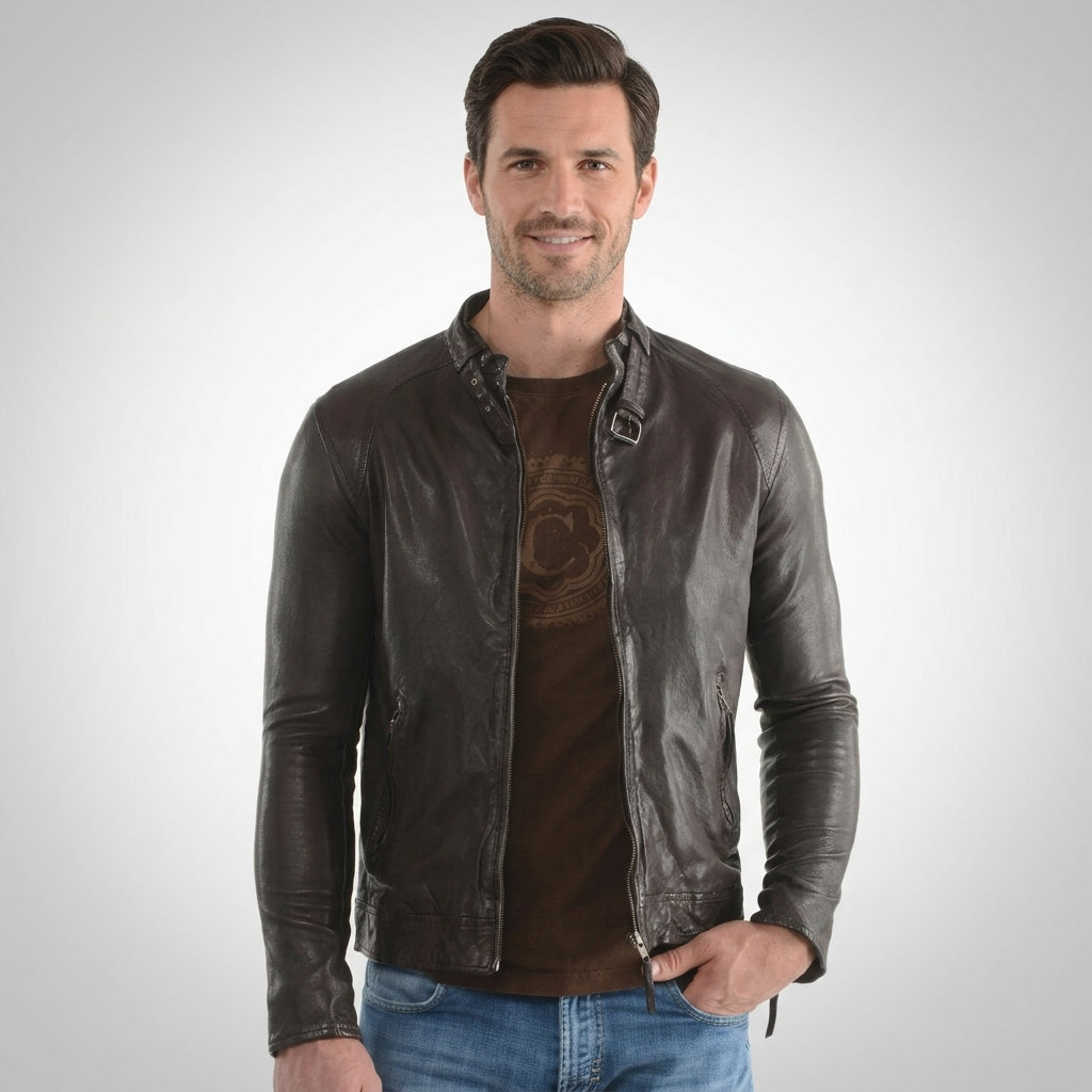 Men’s Brown Heritage Motorcycle Jacket