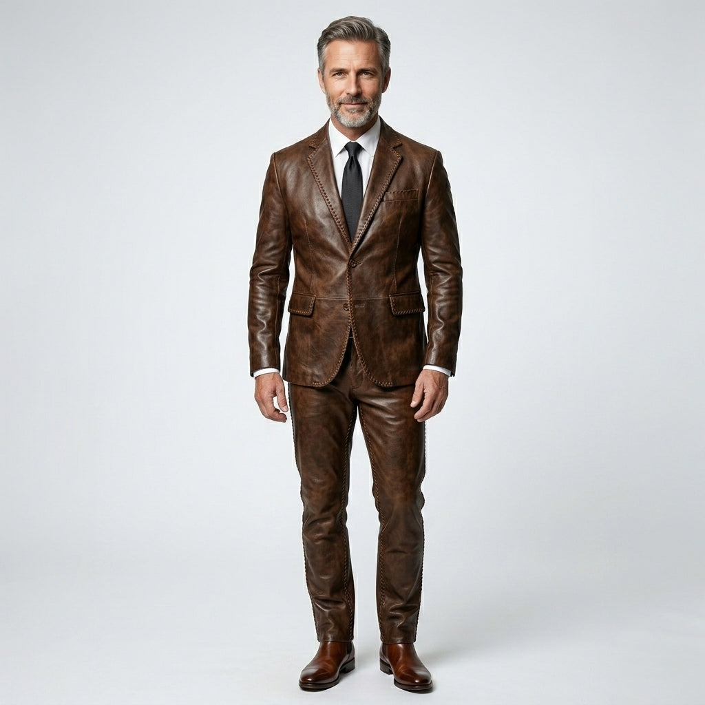 Men’s Black Lambskin Leather Blazer