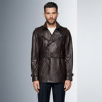 Men’s Leather Trench Coat – Classic Longline Premium Style