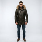 Men’s Vintage Hooded Biker Jacket