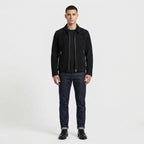 Men’s Black Suede Leather Trucker Jacket