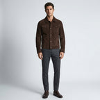 Men’s Brown Suede Trucker Jacket
