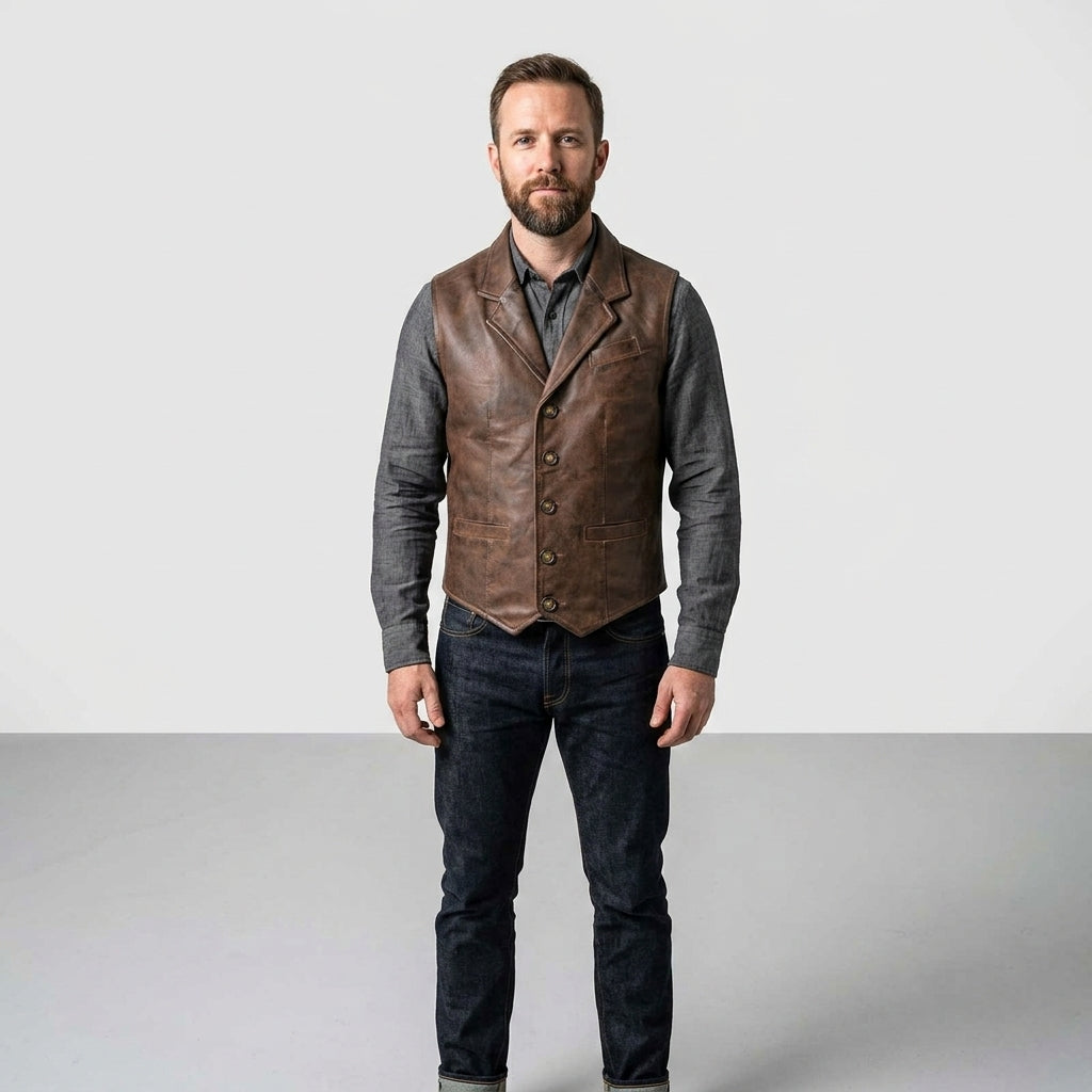 Men’s Motorcycle Leather Vest