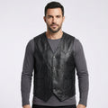 Men’s California Style Leather Biker Vest – Classic Club Vest
