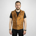 Men’s Brown Suede Western Cowboy Vest