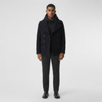 Men’s Dark Blue Wool Navy Peacoat – Classic Double-Breasted Winter Coat